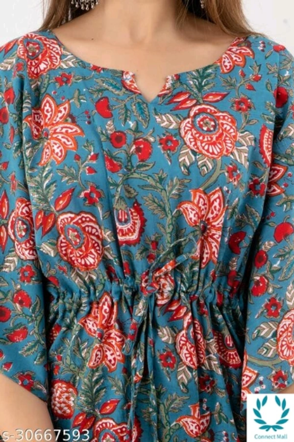 Alisha Refined Kaftan Kurtis - S (Bust Size: 36 in), Cotton, Printed, Pack of: 1